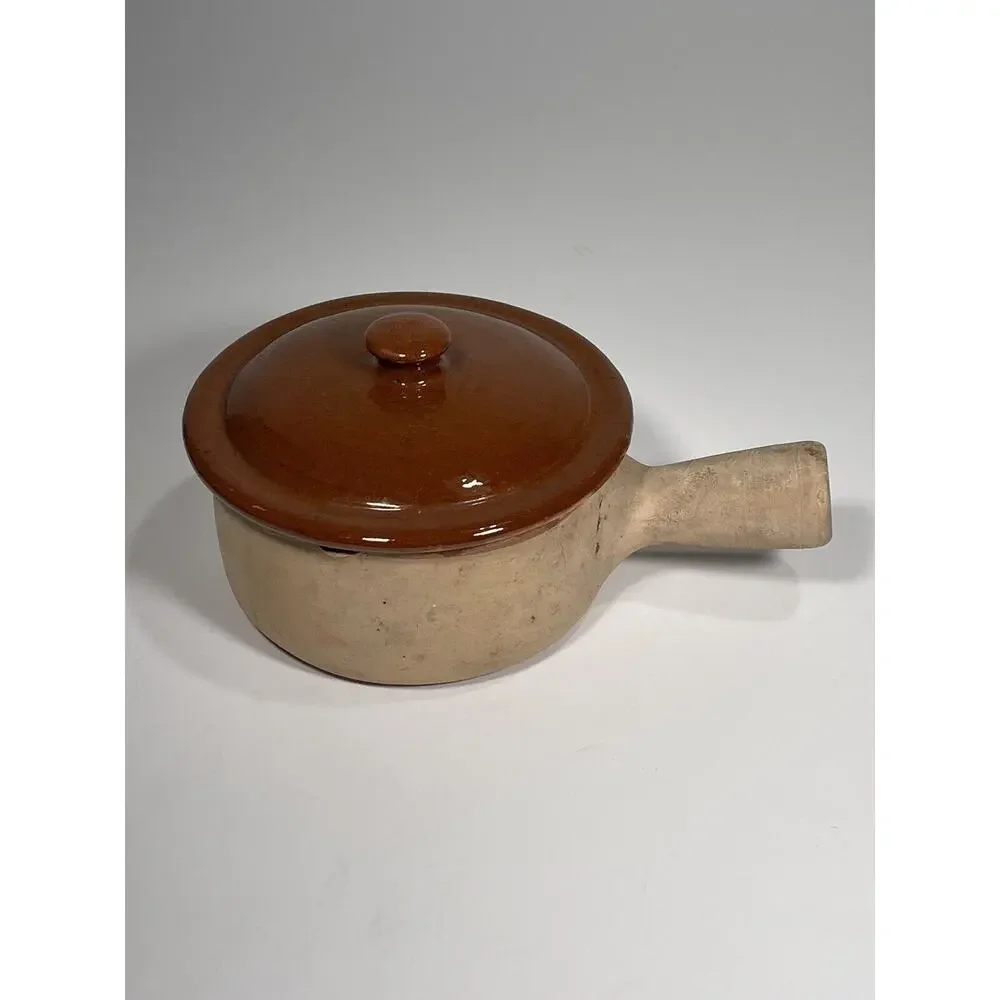 2 Set Cooking Pots - 1 Vallauris French Pottery Rustic Clay Pot + 1‎ Casserole